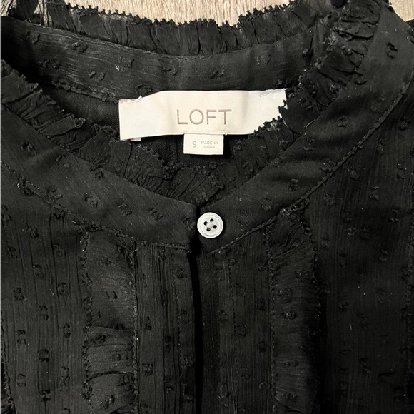 LOFT WOMENS SLEEVELESS RUFFLED BLOUSE SIZE S - Picture 3 of 5